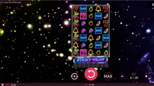 Tampilan visual neon dan futuristik dari slot Turbo Fortune Cherryways