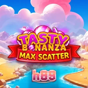 Tampilan visual ceria dan penuh warna dari slot Tasty Bonanza Max Scatter